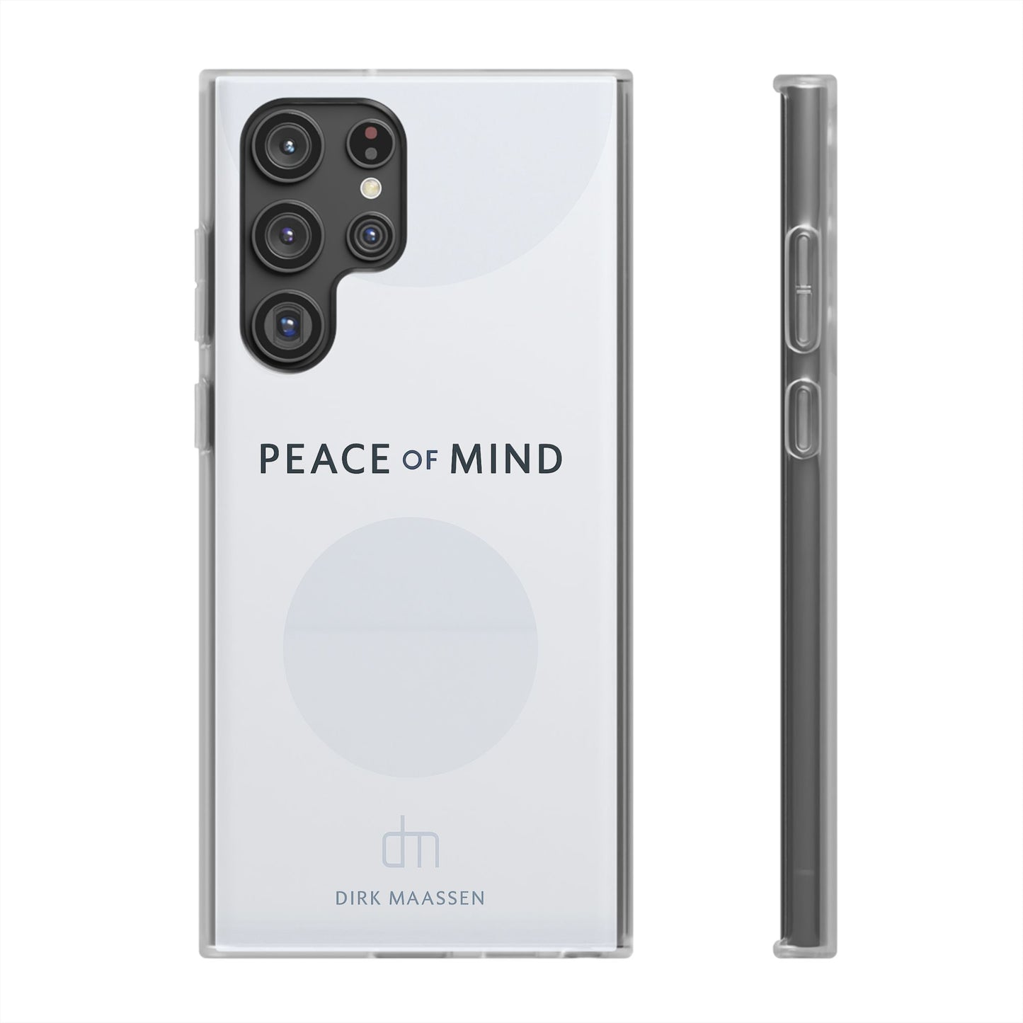 Minimalist Flexi Case - Peace of Mind, Phone Cover, Gift for Him/Her, Modern Tech Accessory, Protective Phone Skin