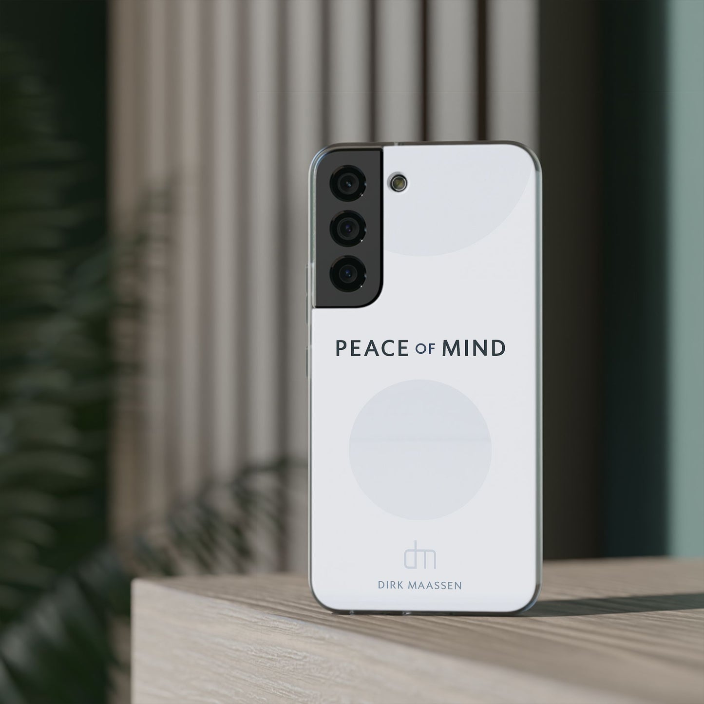 Minimalist Flexi Case - Peace of Mind, Phone Cover, Gift for Him/Her, Modern Tech Accessory, Protective Phone Skin