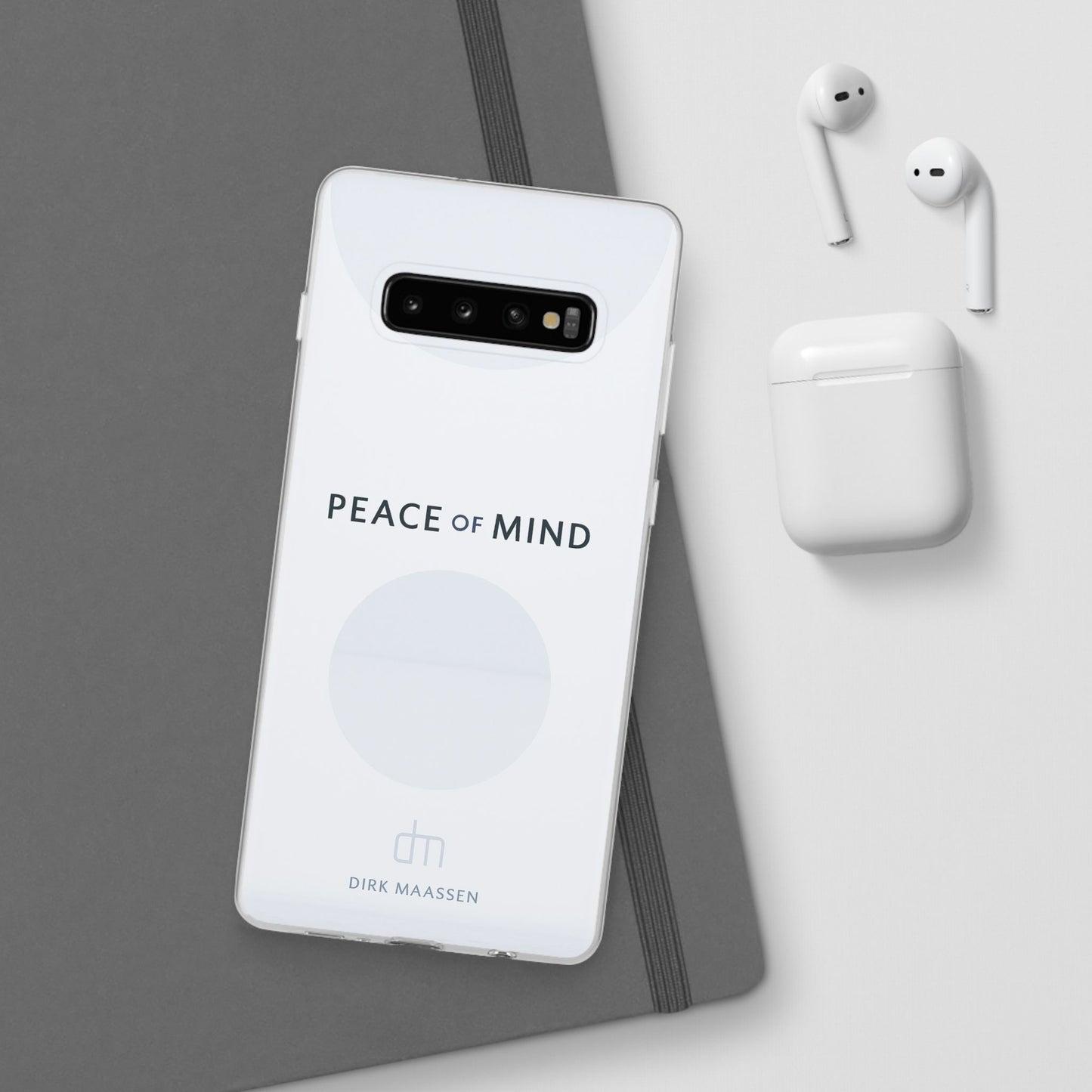 Minimalist Flexi Case - Peace of Mind, Phone Cover, Gift for Him/Her, Modern Tech Accessory, Protective Phone Skin