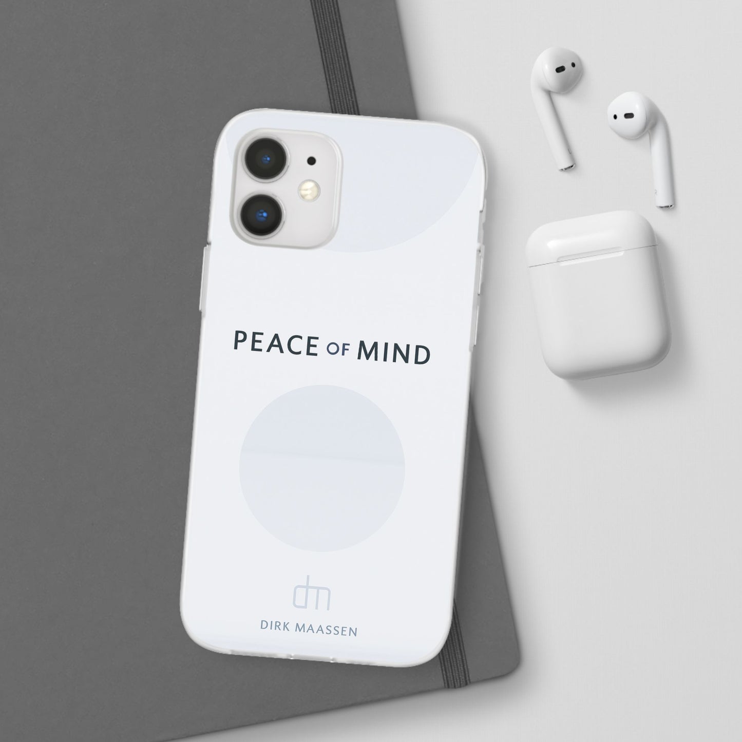 Minimalist Flexi Case - Peace of Mind, Phone Cover, Gift for Him/Her, Modern Tech Accessory, Protective Phone Skin