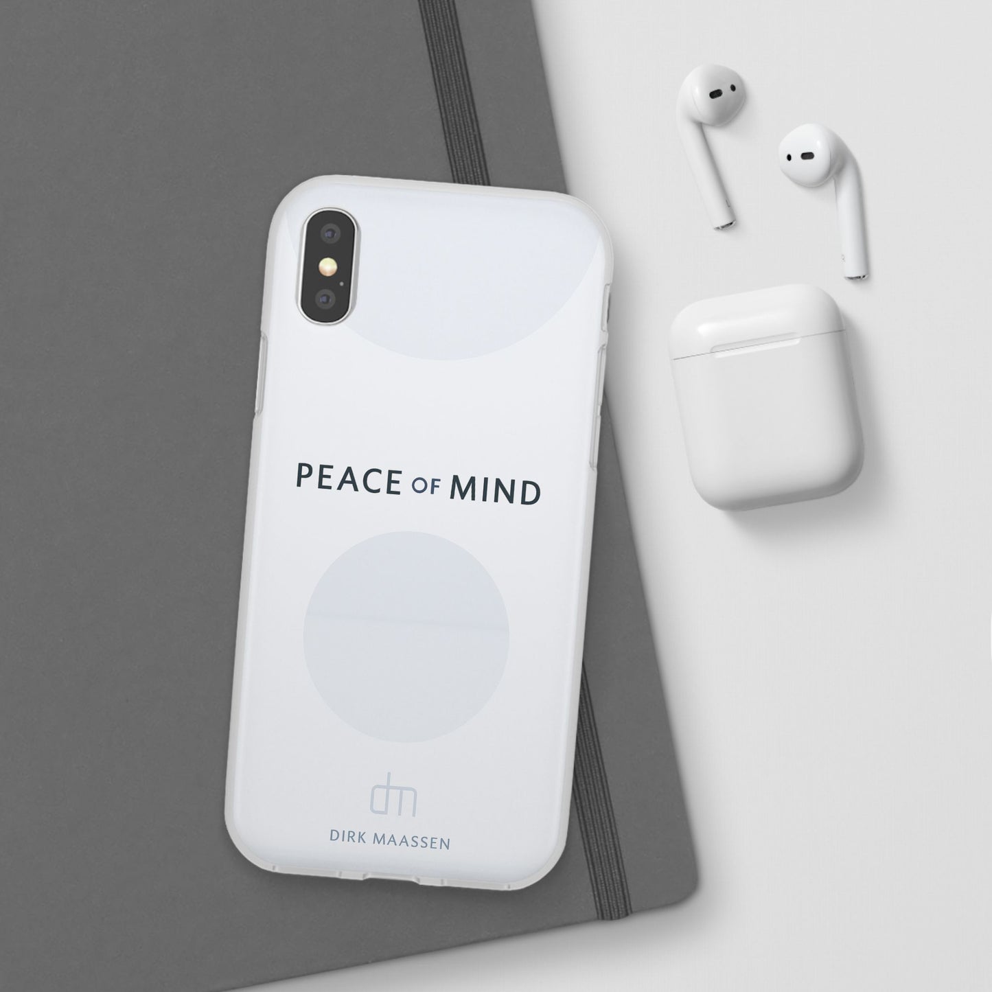 Minimalist Flexi Case - Peace of Mind, Phone Cover, Gift for Him/Her, Modern Tech Accessory, Protective Phone Skin