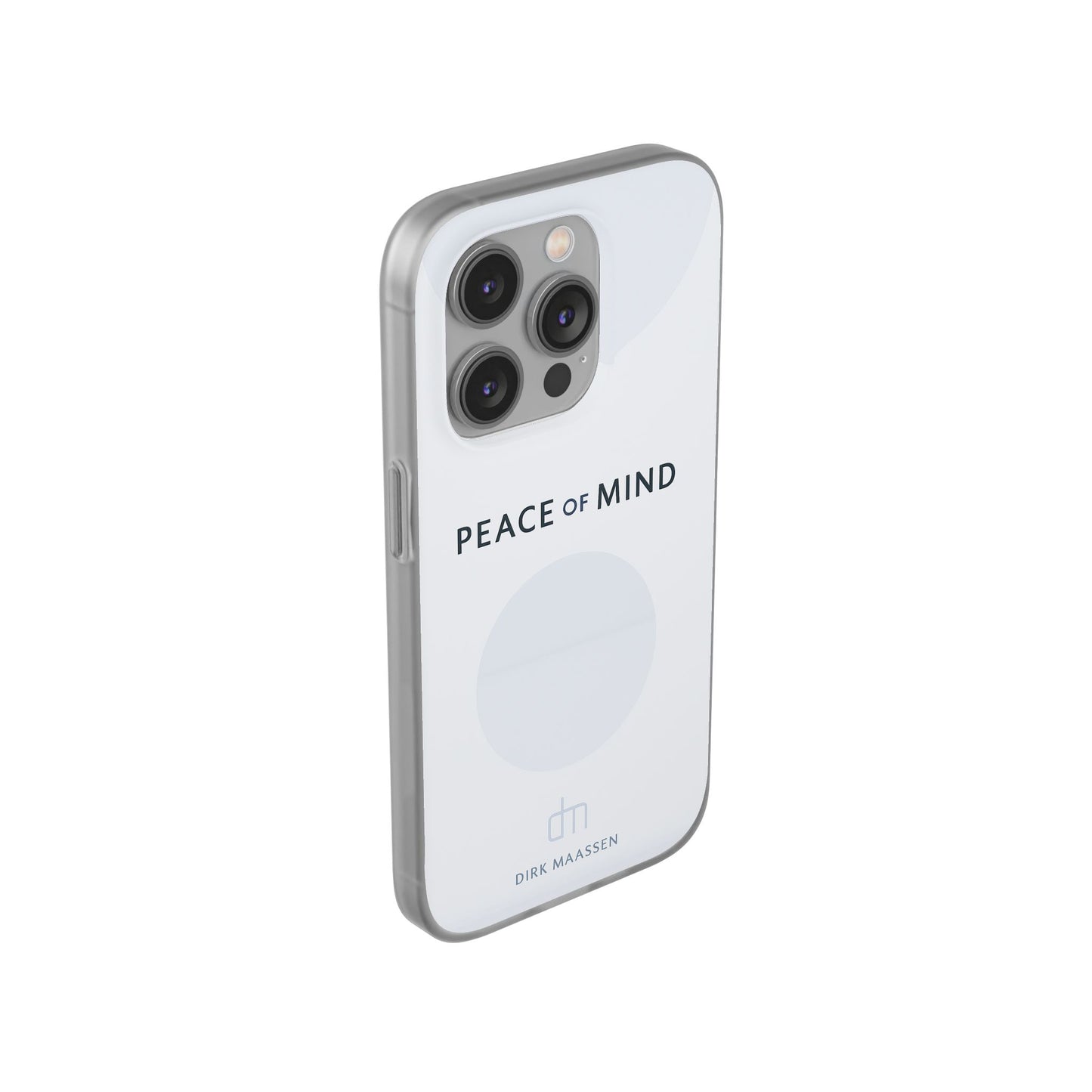 Minimalist Flexi Case - Peace of Mind, Phone Cover, Gift for Him/Her, Modern Tech Accessory, Protective Phone Skin