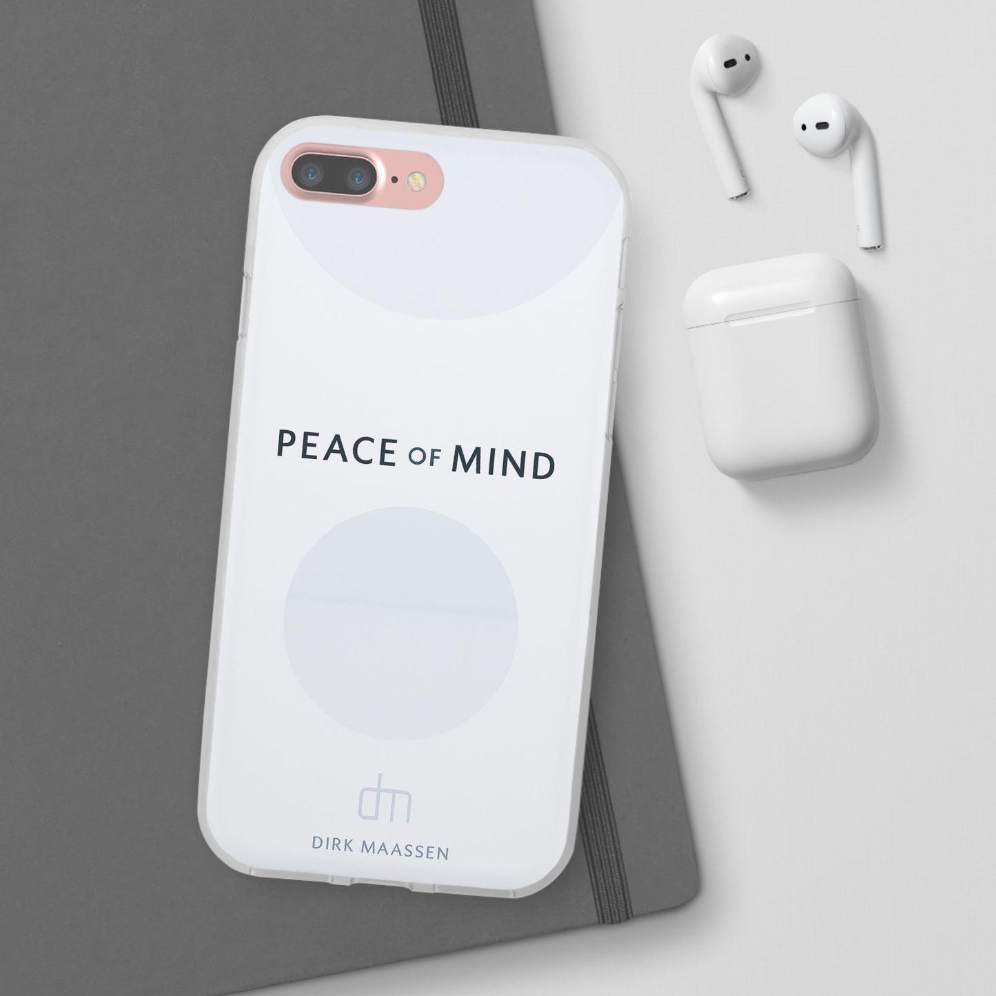 Minimalist Flexi Case - Peace of Mind, Phone Cover, Gift for Him/Her, Modern Tech Accessory, Protective Phone Skin