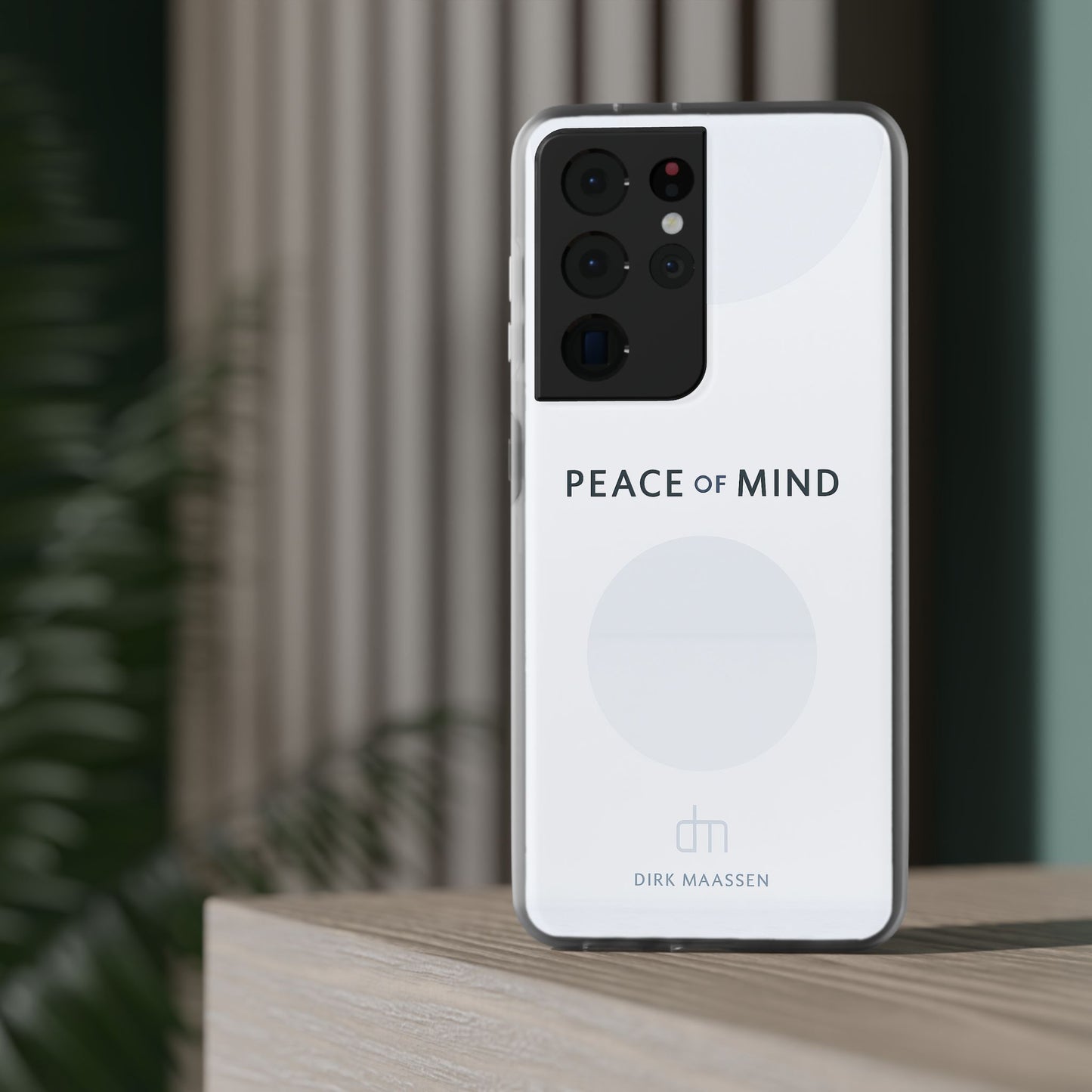 Minimalist Flexi Case - Peace of Mind, Phone Cover, Gift for Him/Her, Modern Tech Accessory, Protective Phone Skin