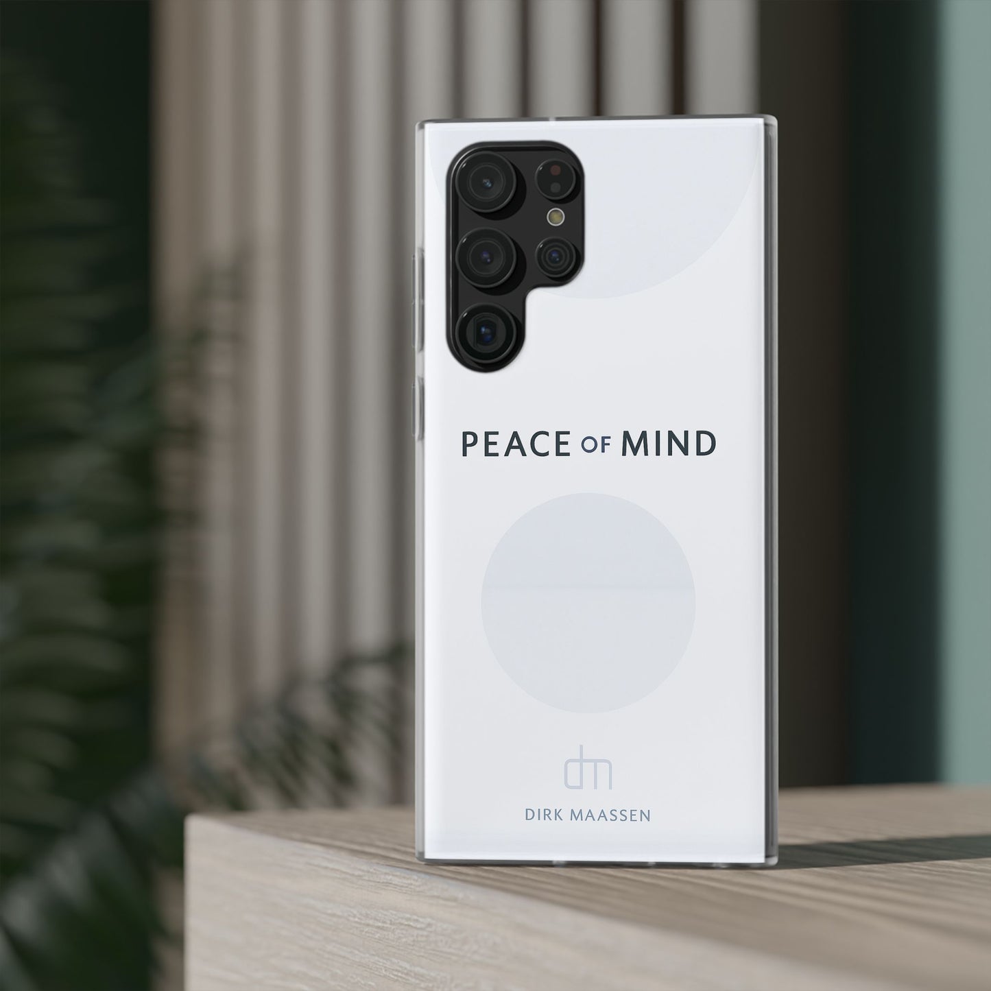 Minimalist Flexi Case - Peace of Mind, Phone Cover, Gift for Him/Her, Modern Tech Accessory, Protective Phone Skin