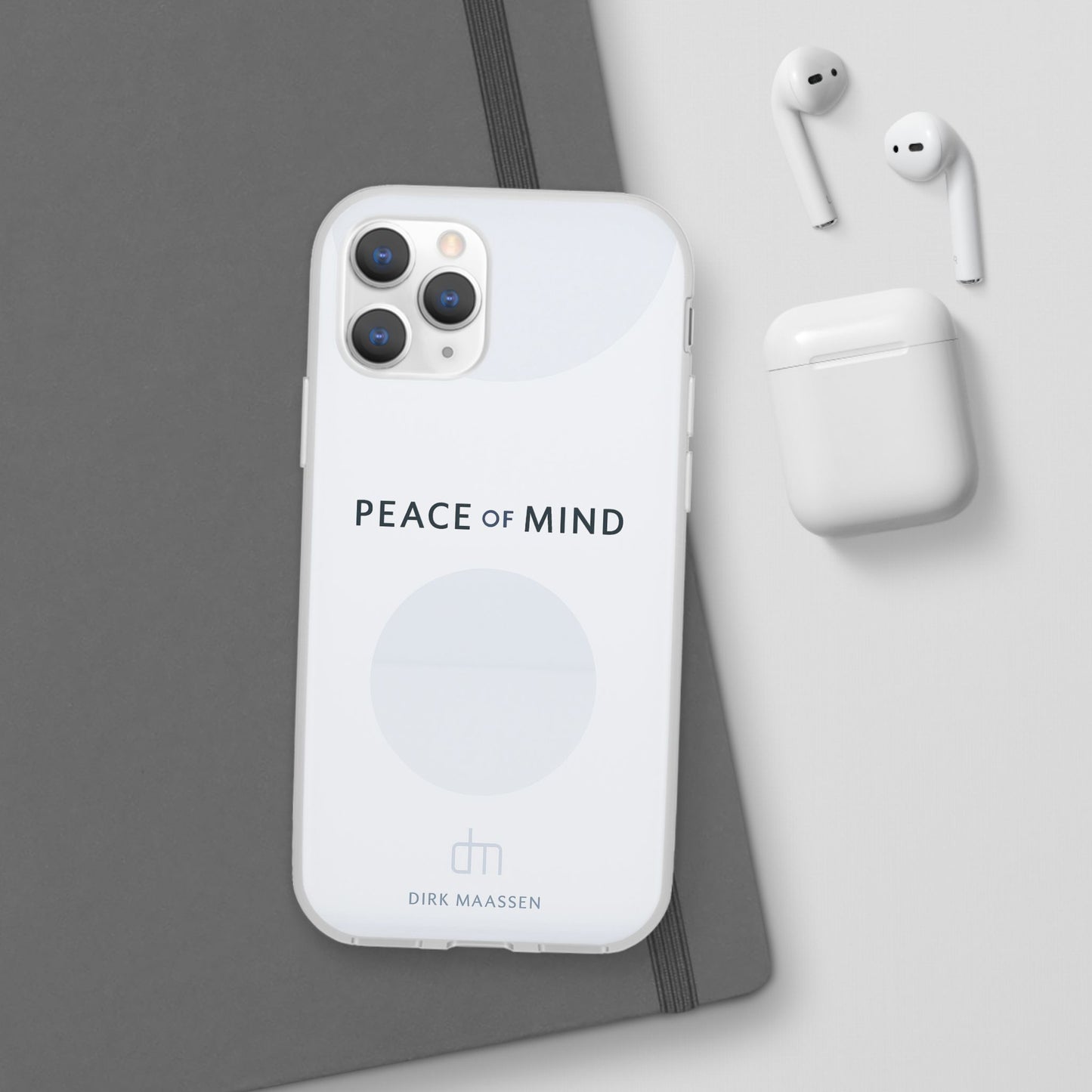 Minimalist Flexi Case - Peace of Mind, Phone Cover, Gift for Him/Her, Modern Tech Accessory, Protective Phone Skin