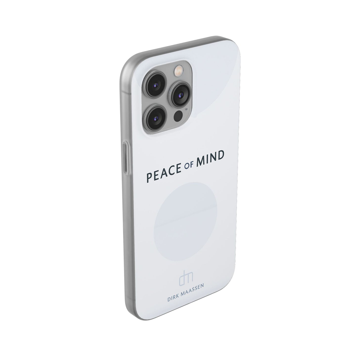 Minimalist Flexi Case - Peace of Mind, Phone Cover, Gift for Him/Her, Modern Tech Accessory, Protective Phone Skin