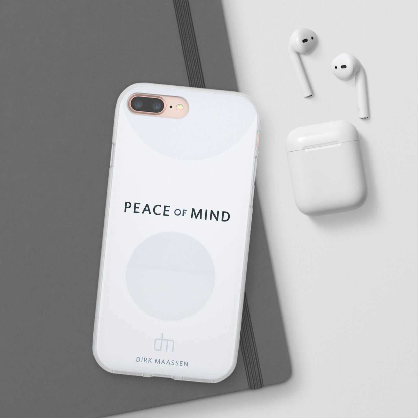 Minimalist Flexi Case - Peace of Mind, Phone Cover, Gift for Him/Her, Modern Tech Accessory, Protective Phone Skin