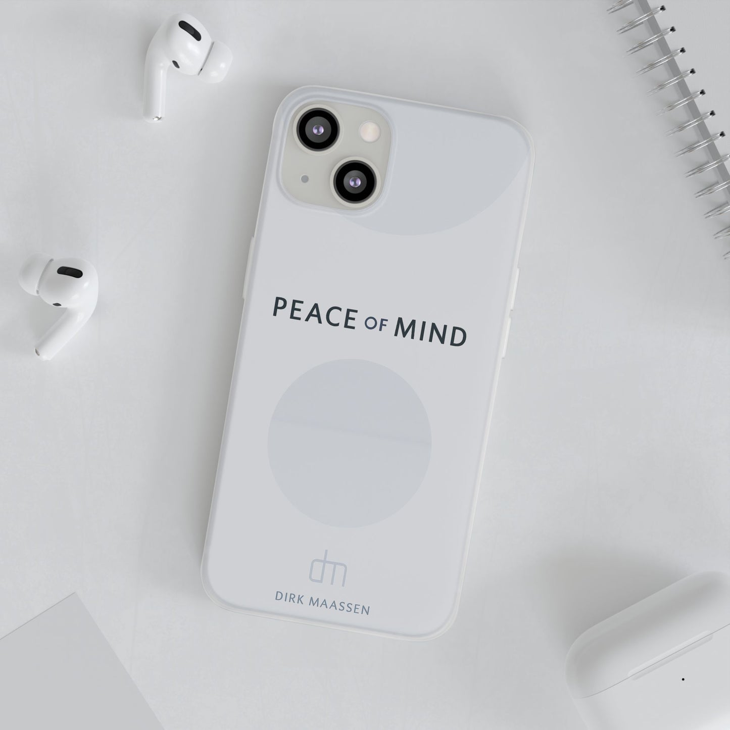 Minimalist Flexi Case - Peace of Mind, Phone Cover, Gift for Him/Her, Modern Tech Accessory, Protective Phone Skin