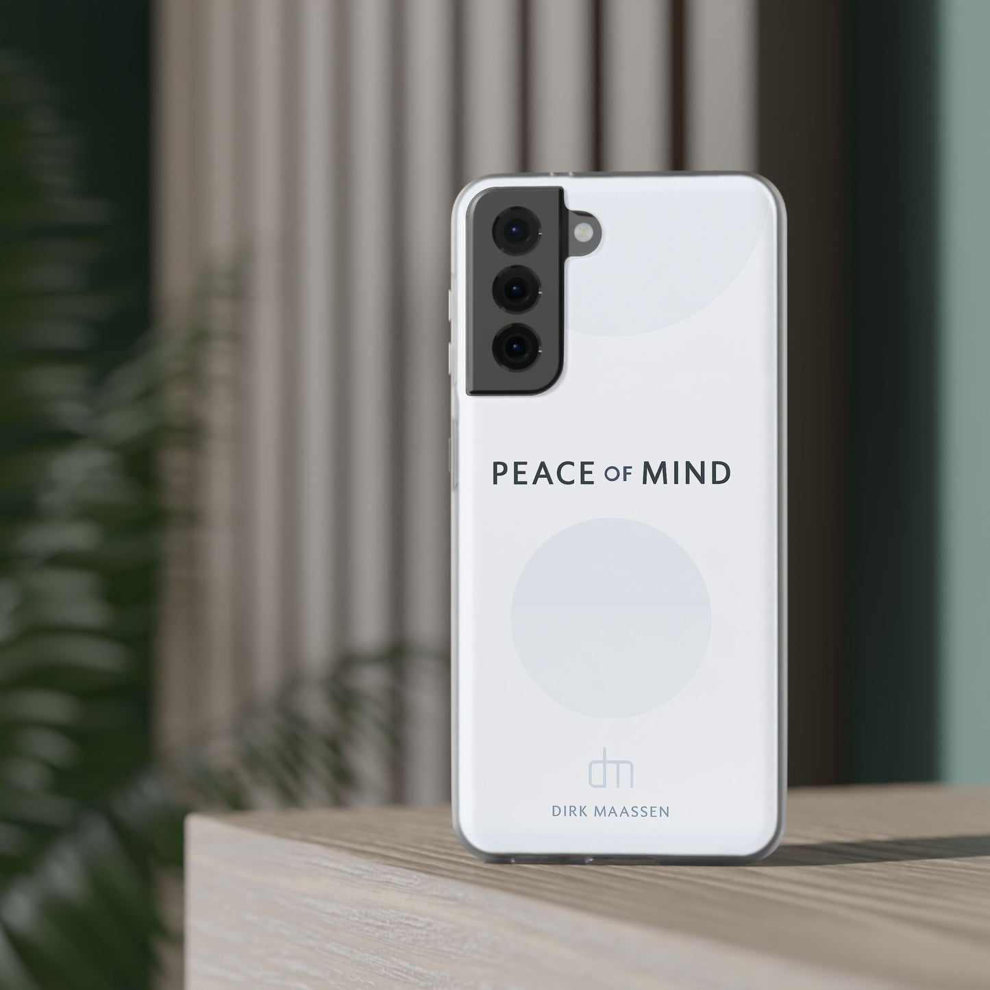 Minimalist Flexi Case - Peace of Mind, Phone Cover, Gift for Him/Her, Modern Tech Accessory, Protective Phone Skin