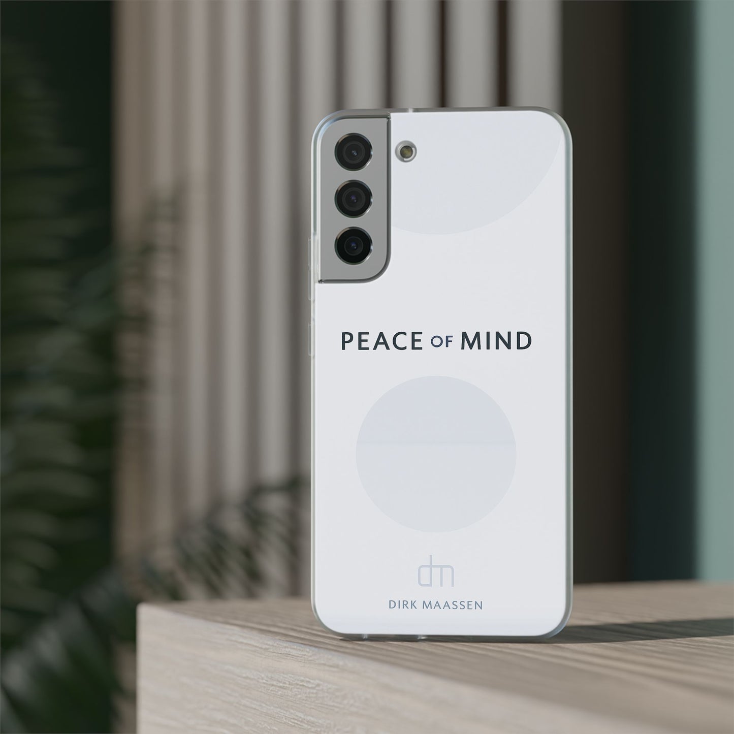 Minimalist Flexi Case - Peace of Mind, Phone Cover, Gift for Him/Her, Modern Tech Accessory, Protective Phone Skin