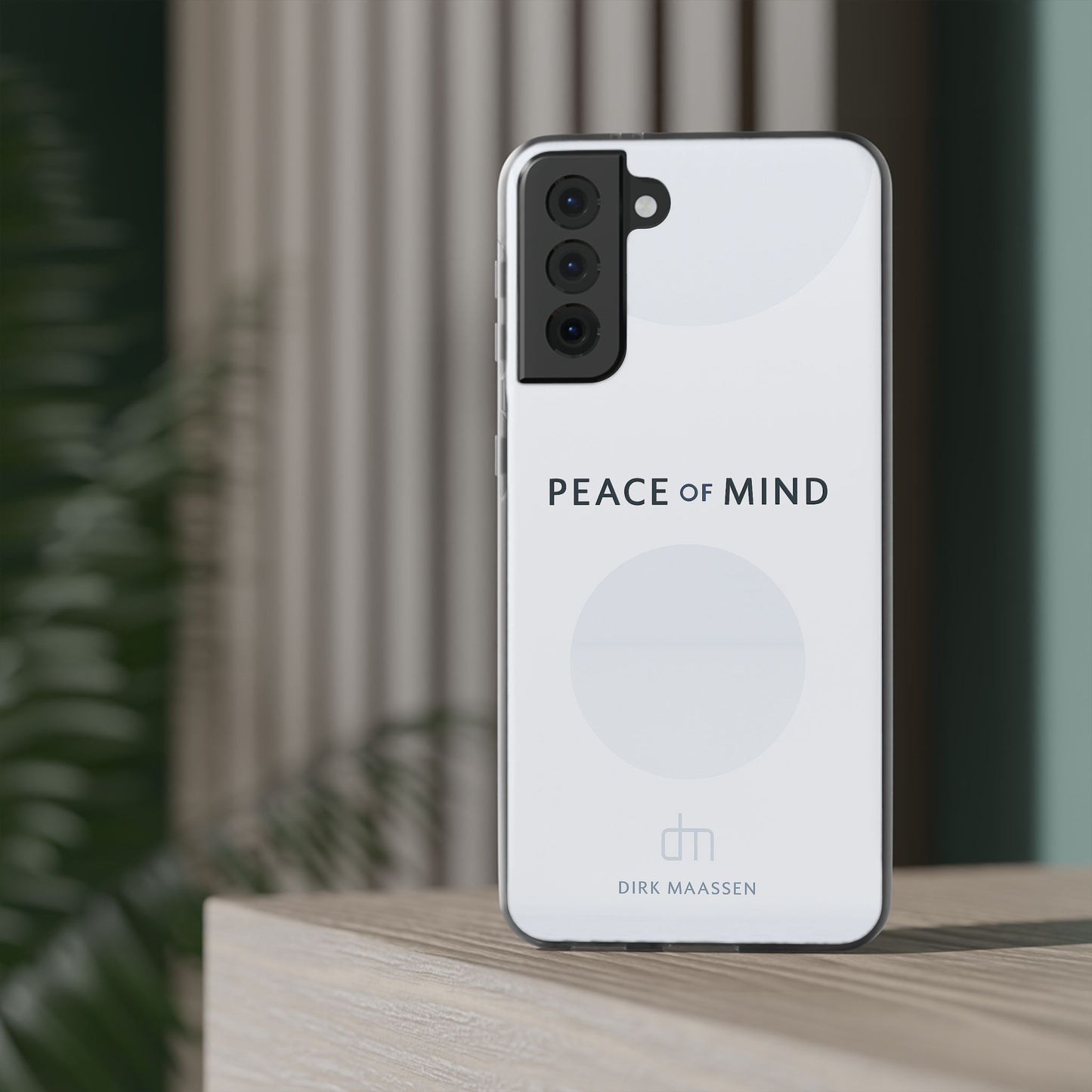 Minimalist Flexi Case - Peace of Mind, Phone Cover, Gift for Him/Her, Modern Tech Accessory, Protective Phone Skin