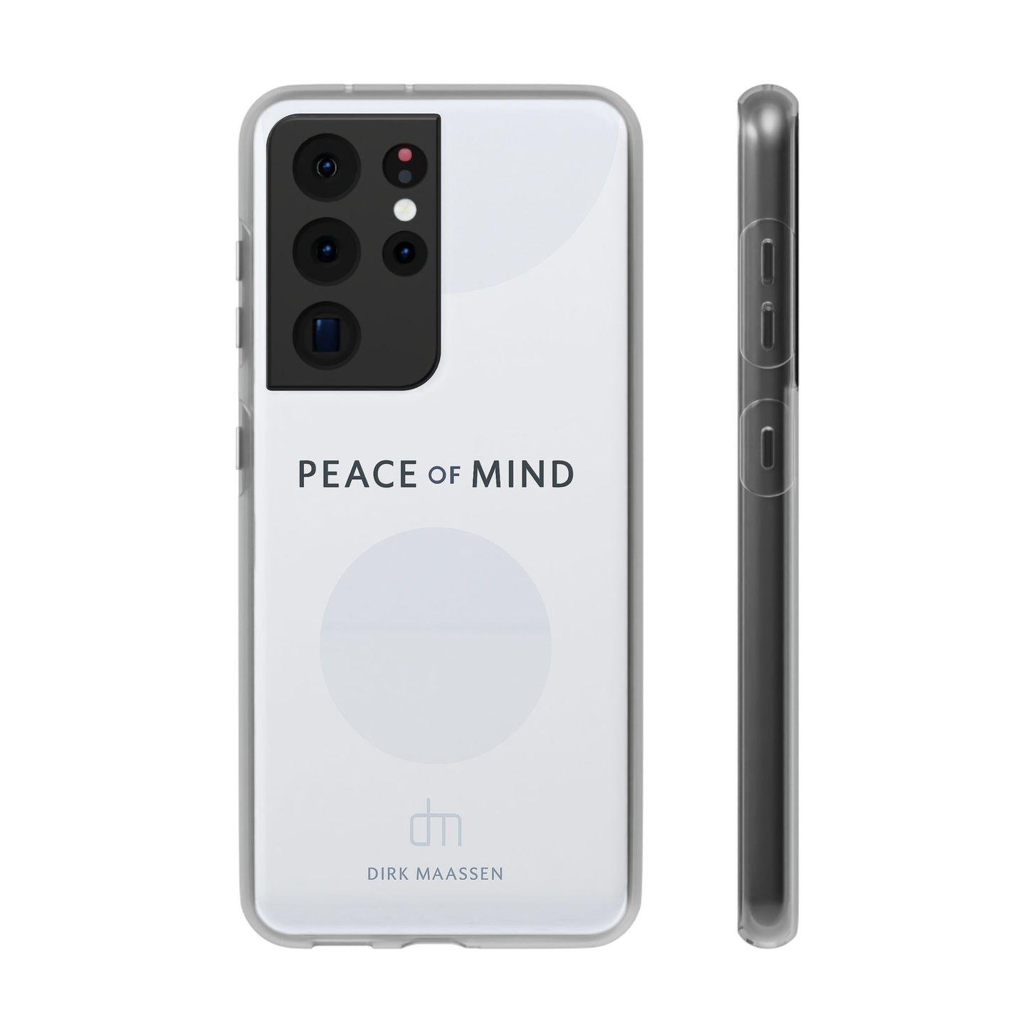Minimalist Flexi Case - Peace of Mind, Phone Cover, Gift for Him/Her, Modern Tech Accessory, Protective Phone Skin