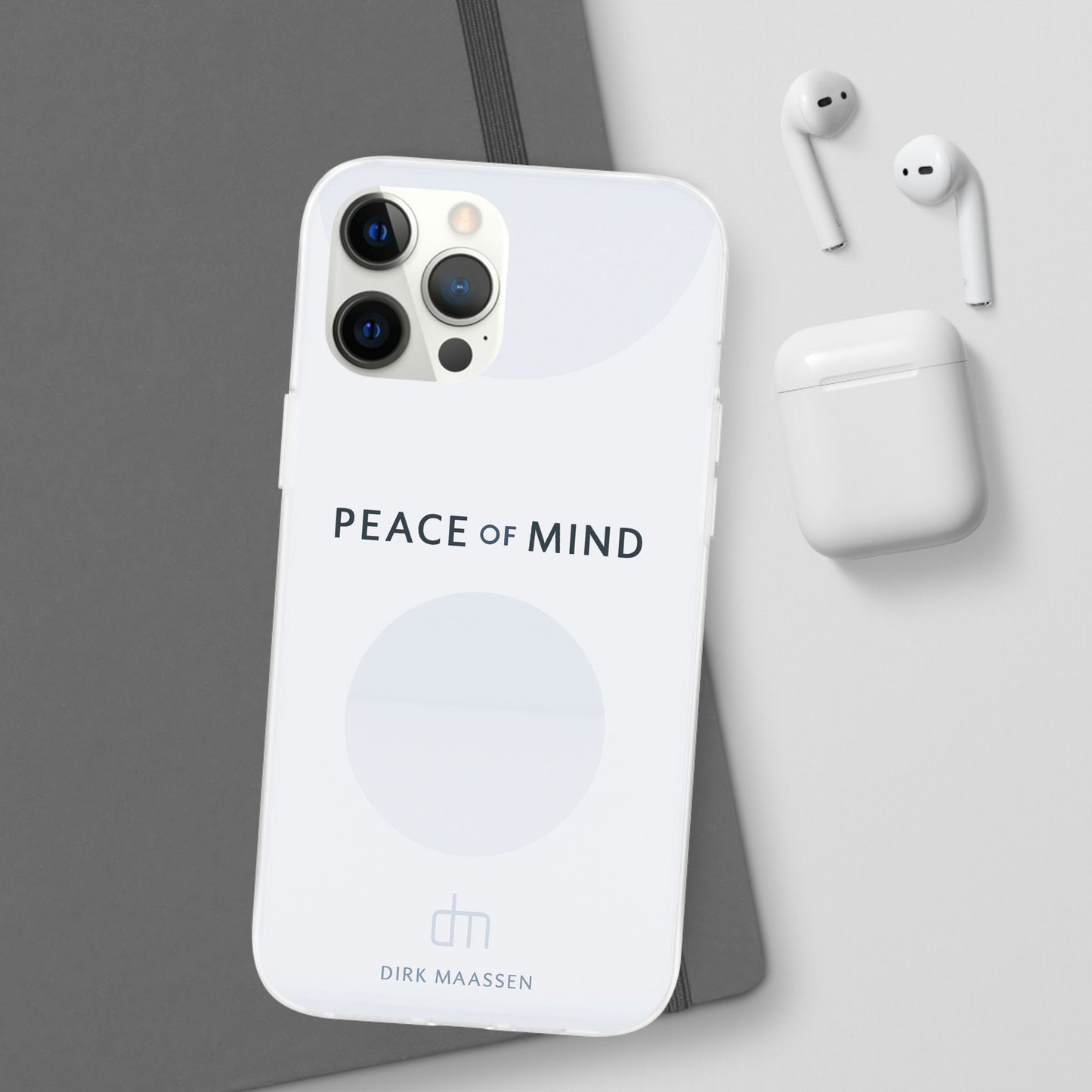 Minimalist Flexi Case - Peace of Mind, Phone Cover, Gift for Him/Her, Modern Tech Accessory, Protective Phone Skin