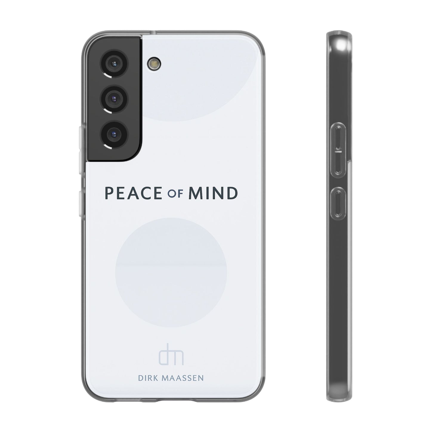 Minimalist Flexi Case - Peace of Mind, Phone Cover, Gift for Him/Her, Modern Tech Accessory, Protective Phone Skin